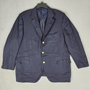 Kiton Napoli Blazer Mens 48 US Navy Blue Gold Buttons Russo Capri Wool Italy